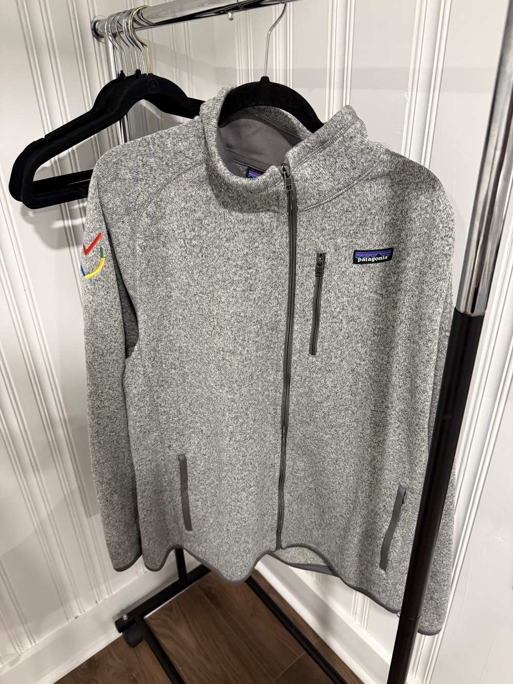 Patagonia Men’s Gray Better Sweater Fleece Full-Zip jacket XXL Google Logo